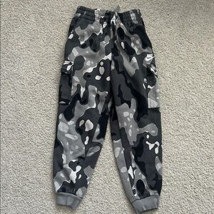 Nike Black and Gray Camo Cargo Pants